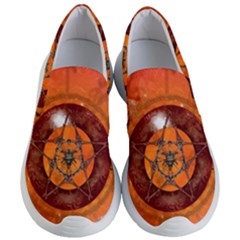 Awesome Skull On A Pentagram With Crows Women s Lightweight Slip Ons by FantasyWorld7