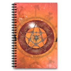 Awesome Skull On A Pentagram With Crows 5 5  X 8 5  Notebook by FantasyWorld7
