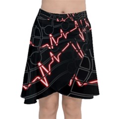 Music Wallpaper Heartbeat Melody Chiffon Wrap Front Skirt by HermanTelo