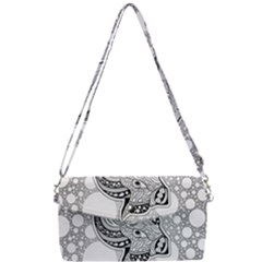 Elegant Mandala Elephant In Black And Wihte Removable Strap Clutch Bag by FantasyWorld7