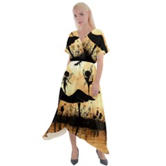 Cute Little Dancing Fairy In The Night Cross Front Sharkbite Hem Maxi Dress by FantasyWorld7