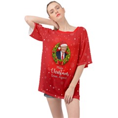 Make Christmas Great Again With Trump Face Maga Oversized Chiffon Top