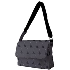 Gadsden Flag Don t Tread On Me Black And Gray Snake And Metal Gothic Crosses Full Print Messenger Bag (l)