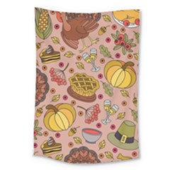 Thanksgiving Pattern Large Tapestry by Sobalvarro