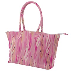 Pink Leaf Pattern Canvas Shoulder Bag by designsbymallika