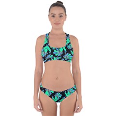 Peacock Pattern Cross Back Hipster Bikini Set