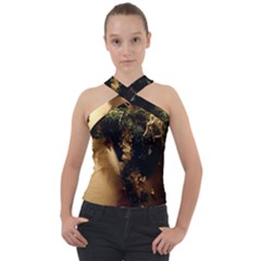 Christmas Tree  1 17 Cross Neck Velour Top