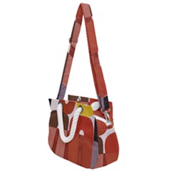 Sophie Taeuber Arp, Composition À Motifs D arceaux Ou Composition Horizontale Verticale Rope Handles Shoulder Strap Bag by Sobalvarro