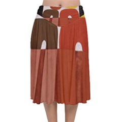 Sophie Taeuber Arp, Composition À Motifs D arceaux Ou Composition Horizontale Verticale Velvet Flared Midi Skirt