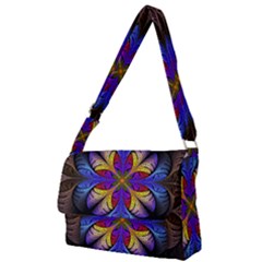 Fractal Flower Fantasy Floral Full Print Messenger Bag (l)