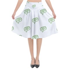 Happy St Patricks Day Symbol Motif Pattern Flared Midi Skirt