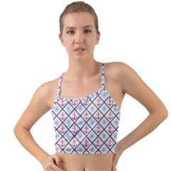 Seamless Pattern With Cross Lines Steering Wheel Anchor Mini Tank Bikini Top
