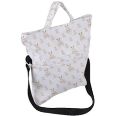 Happy Easter Motif Print Pattern Fold Over Handle Tote Bag