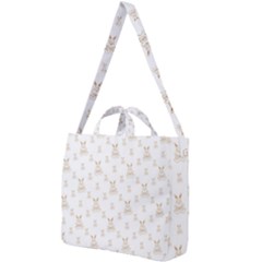 Happy Easter Motif Print Pattern Square Shoulder Tote Bag