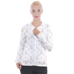 Happy Easter Motif Print Pattern Casual Zip Up Jacket