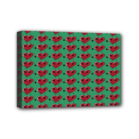 Evil Heart Graffiti Pattern Mini Canvas 7  X 5  (stretched)