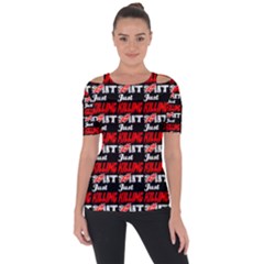 Just Killing It - Silly Toilet Stool Rocket Man Shoulder Cut Out Short Sleeve Top