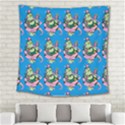 Monster And Cute Monsters Fight With Snake And Cyclops Square Tapestry (Large) View2