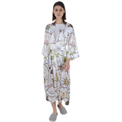 Cute-baby-animals-seamless-pattern Maxi Satin Kimono by Sobalvarro