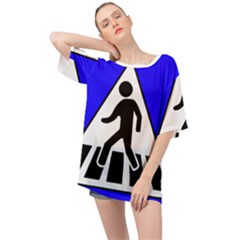 Cross Crossing Crosswalk Line Walk Oversized Chiffon Top