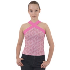 Cat With Violin Pattern Cross Neck Velour Top by sifis