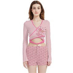 Cat With Violin Velvet Wrap Crop Top by sifis