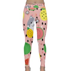 Cats And Fruits  Classic Yoga Leggings by Sobalvarro