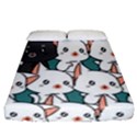 Seamless-cute-cat-pattern-vector Fitted Sheet (Queen Size) View1