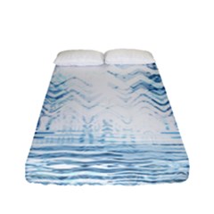 Boho Faded Blue Denim White Batik Fitted Sheet (full/ Double Size) by SpinnyChairDesigns