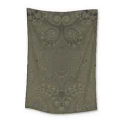 Rustic Green Brown Swirls Small Tapestry by SpinnyChairDesigns
