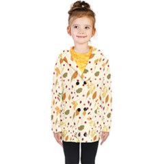 Pretty Leaves Pattern Kids  Double Breasted Button Coat