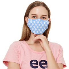 Cute Cats On Pastel Blue Fitted Cloth Face Mask (adult)