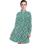 Tiles Long Sleeve Chiffon Shirt Dress