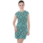 Tiles Drawstring Hooded Dress