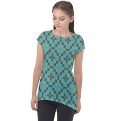 Tiles Cap Sleeve High Low Top by Sobalvarro