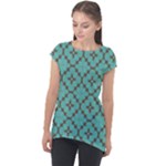 Tiles Cap Sleeve High Low Top