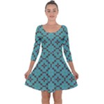 Tiles Quarter Sleeve Skater Dress
