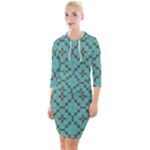 Tiles Quarter Sleeve Hood Bodycon Dress