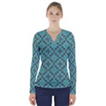 Tiles V-Neck Long Sleeve Top