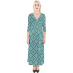 Tiles Quarter Sleeve Wrap Maxi Dress