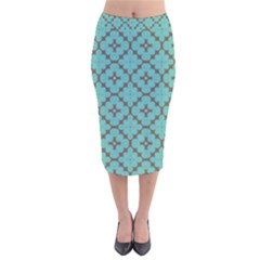 Tiles Velvet Midi Pencil Skirt by Sobalvarro