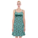 Tiles Spaghetti Strap Velvet Dress