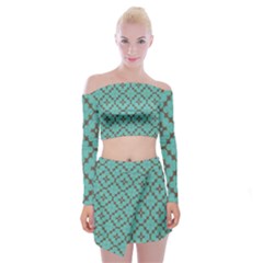 Tiles Off Shoulder Top With Mini Skirt Set by Sobalvarro