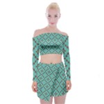 Tiles Off Shoulder Top with Mini Skirt Set