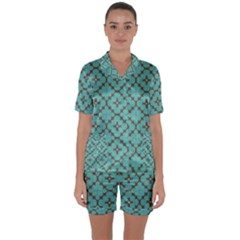 Tiles Satin Short Sleeve Pyjamas Set by Sobalvarro