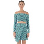 Tiles Off Shoulder Top with Skirt Set