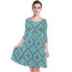 Tiles Quarter Sleeve Waist Band Dress