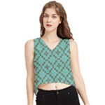 Tiles V-Neck Cropped Tank Top
