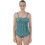 Tiles Twist Front Tankini Set