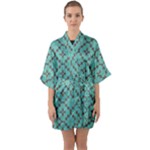 Tiles Half Sleeve Satin Kimono 